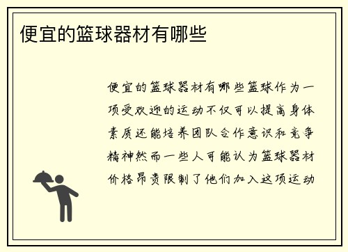 便宜的篮球器材有哪些