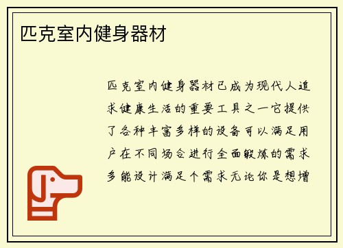 匹克室内健身器材